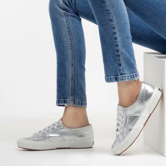 superga silver shoes